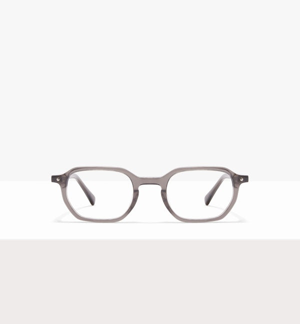 Quad Clear Khaki - Prescription Eyeglasses by BonLook