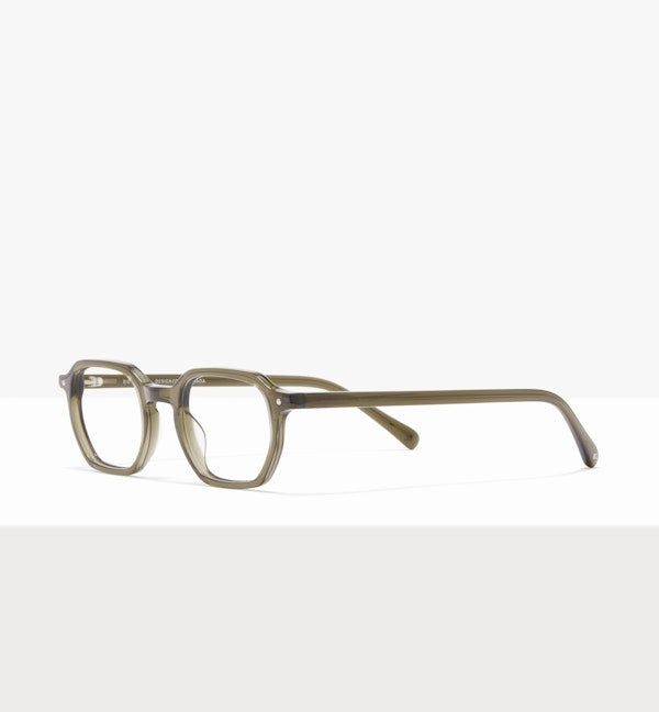 Quad Clear Khaki - Prescription Eyeglasses by BonLook