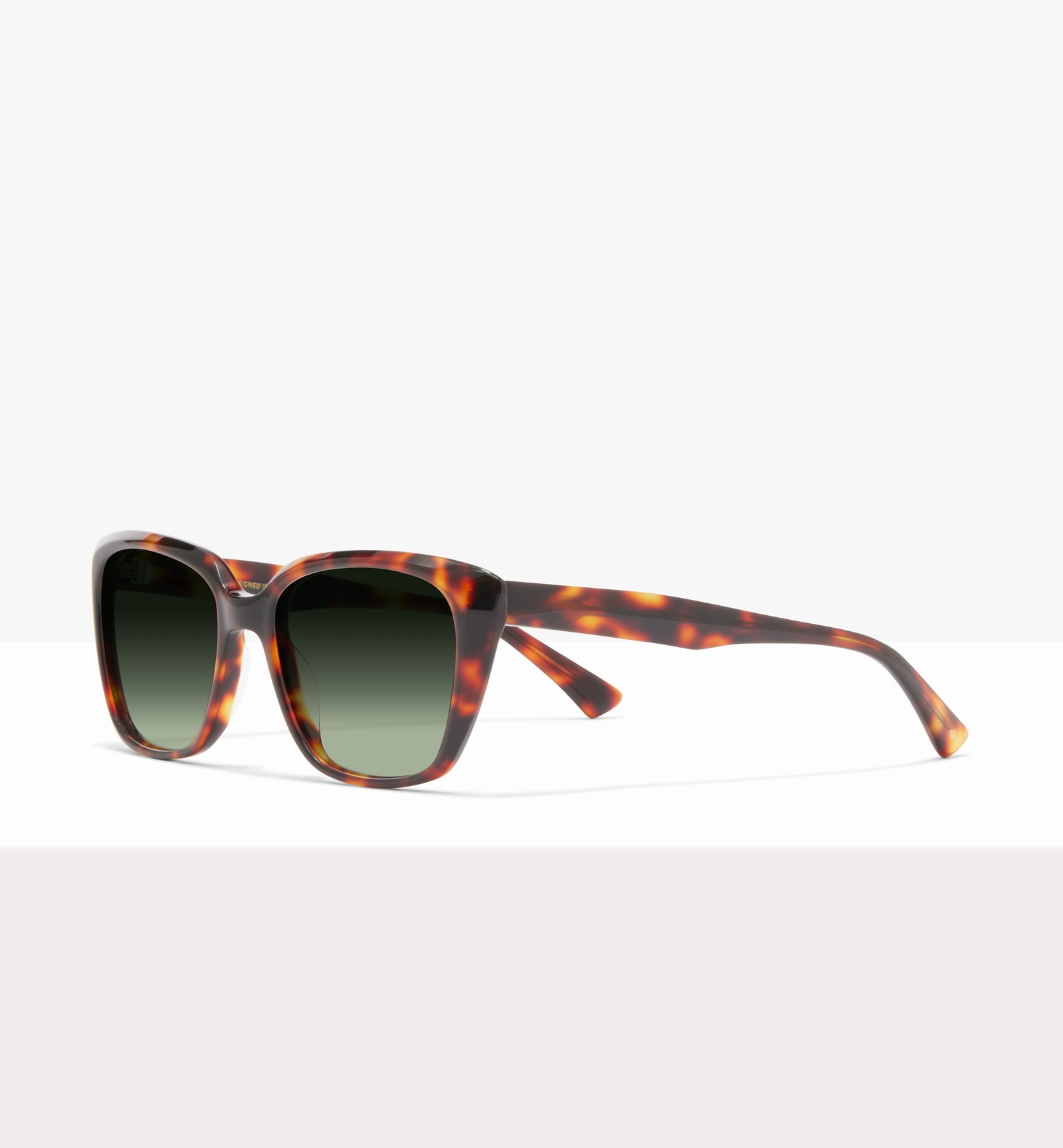 Caramella Char Glasses - Gradient Green Lenses - Angled