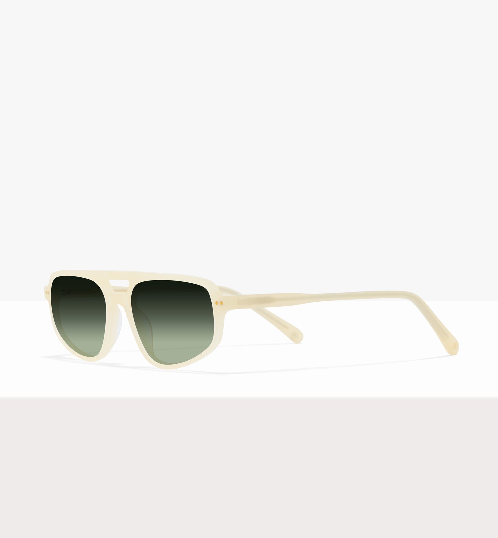Lunettes Dune en papier ciré - Verres verts dégradés - Monture inclinée