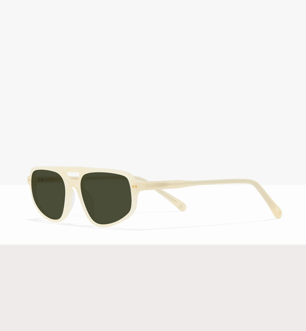 Lunettes Dune en papier ciré - Verres verts - Monture inclinée
