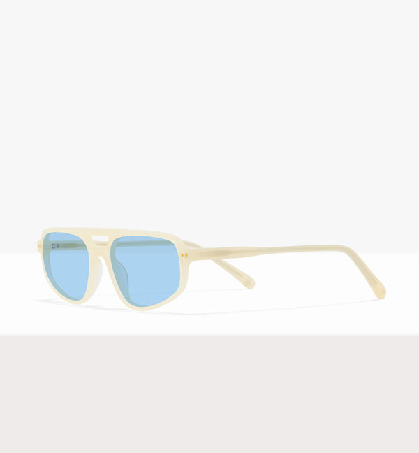 Lunettes Dune en papier ciré - Verres bleu clair - Monture inclinée