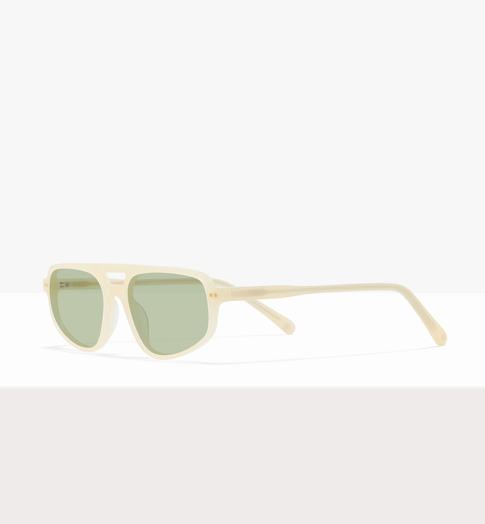 Lunettes Dune en papier ciré - Verres vert clair - Monture inclinée