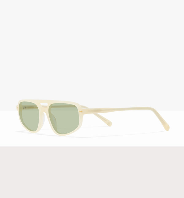 Lunettes Dune en papier ciré - Verres vert clair - Monture inclinée