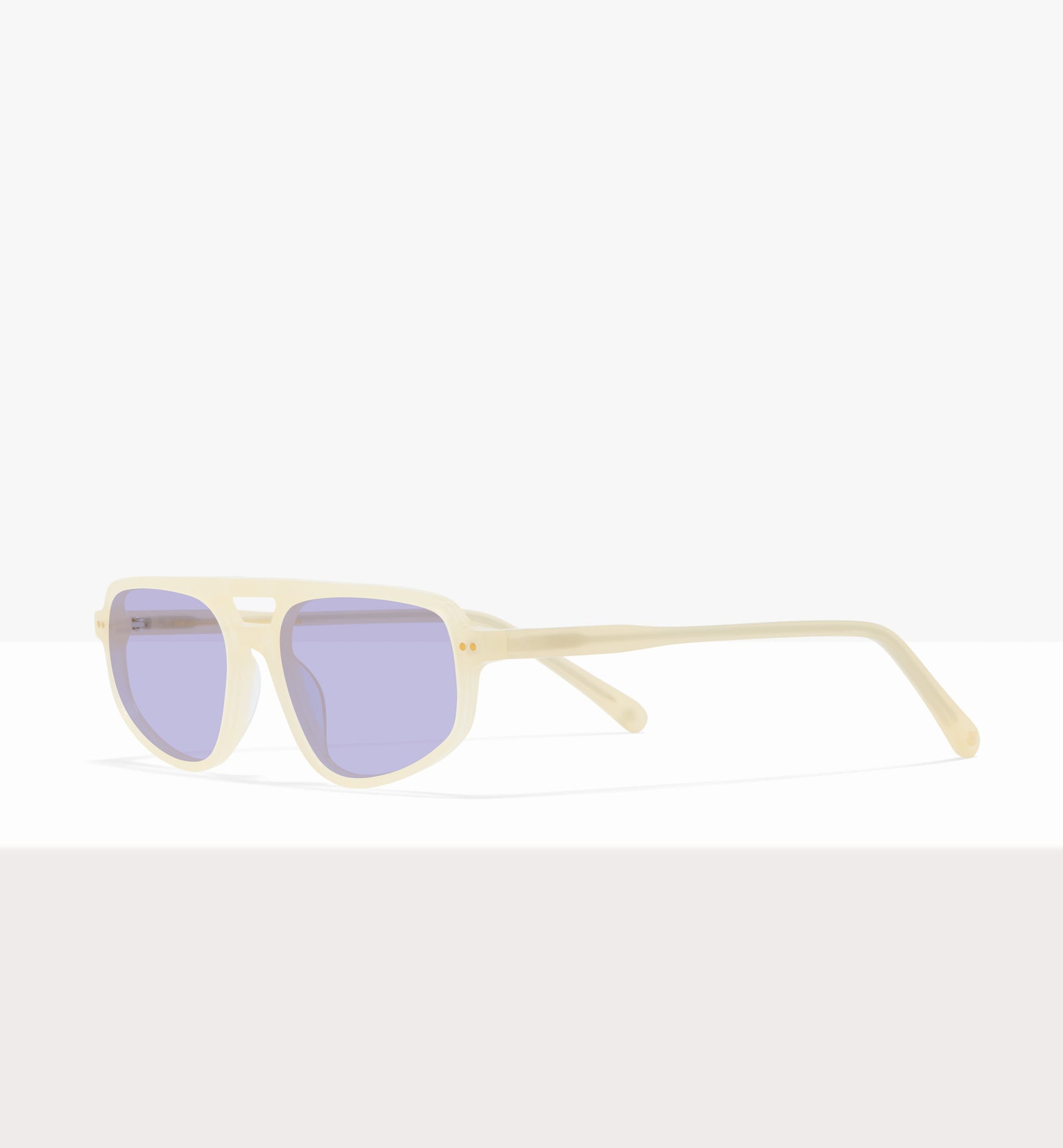 Lunettes « Dune » en papier ciré - Verres lilas - Monture inclinée