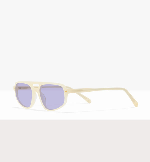 Lunettes « Dune » en papier ciré - Verres lilas - Monture inclinée