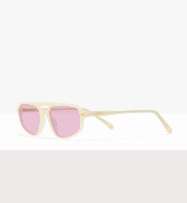 Lunettes de soleil Dune en papier ciré - Verres roses - Monture inclinée
