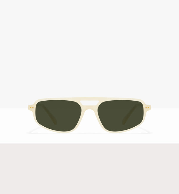 Lunettes de soleil Dune en papier ciré - Verres verts - Face avant