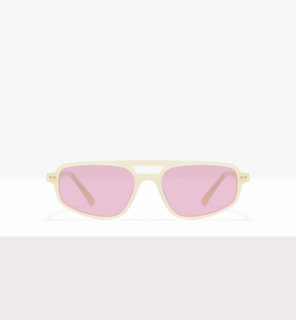 Lunettes de soleil Dune en papier ciré - Verres roses - Face avant