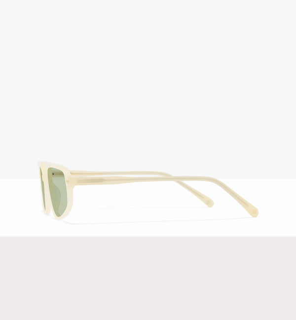 Lunettes Dune en papier ciré - Verres vert clair - Côté