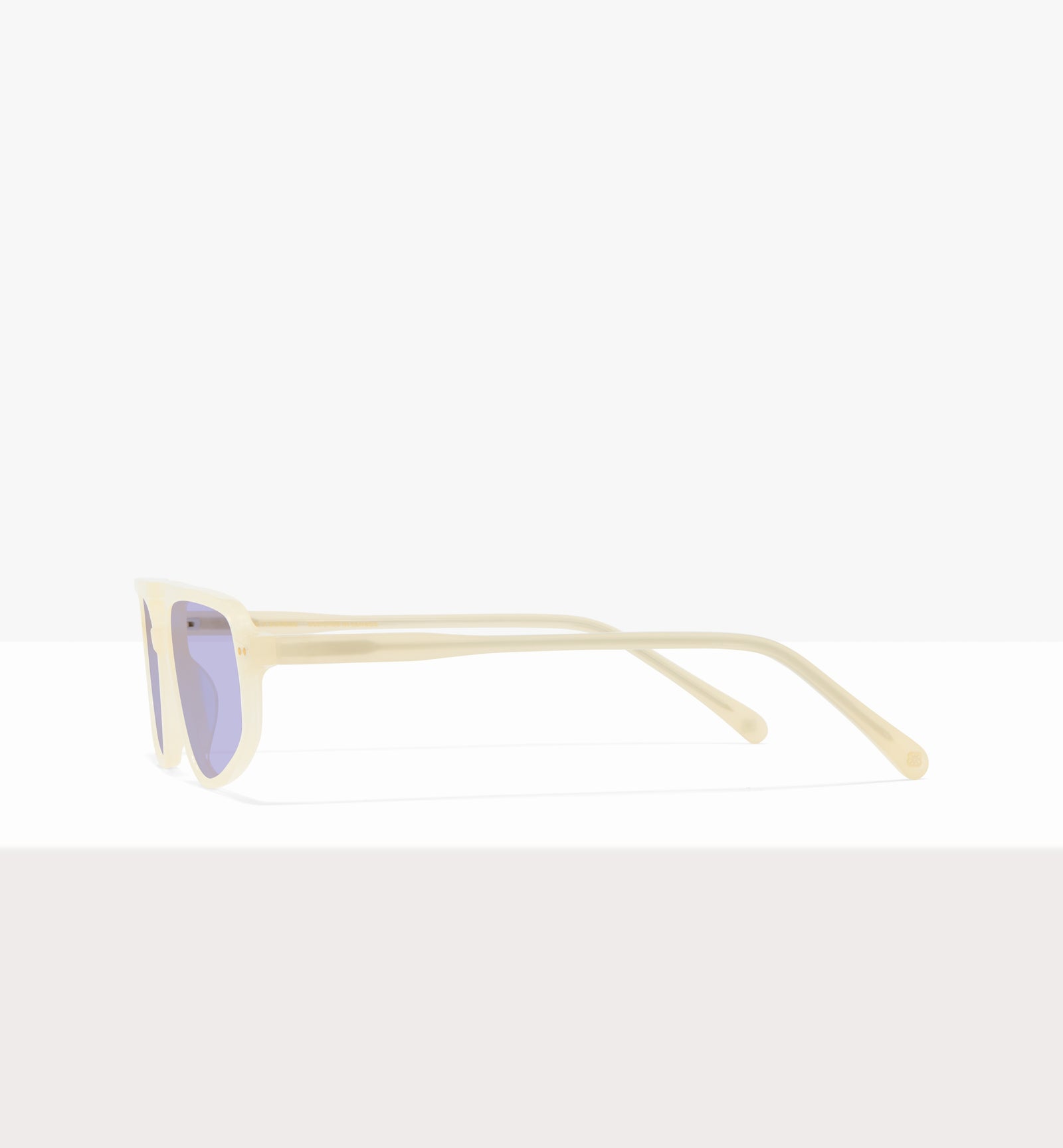 Lunettes « Dune » en papier ciré - Verres lilas - Côté