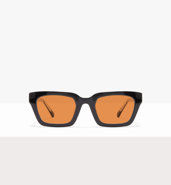 Hadley Black Crystal Glasses - Amber Lenses - Front