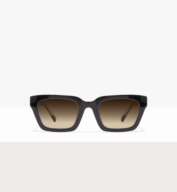 Hadley Black Crystal Sunglasses - Gradient Brown Lenses - Front