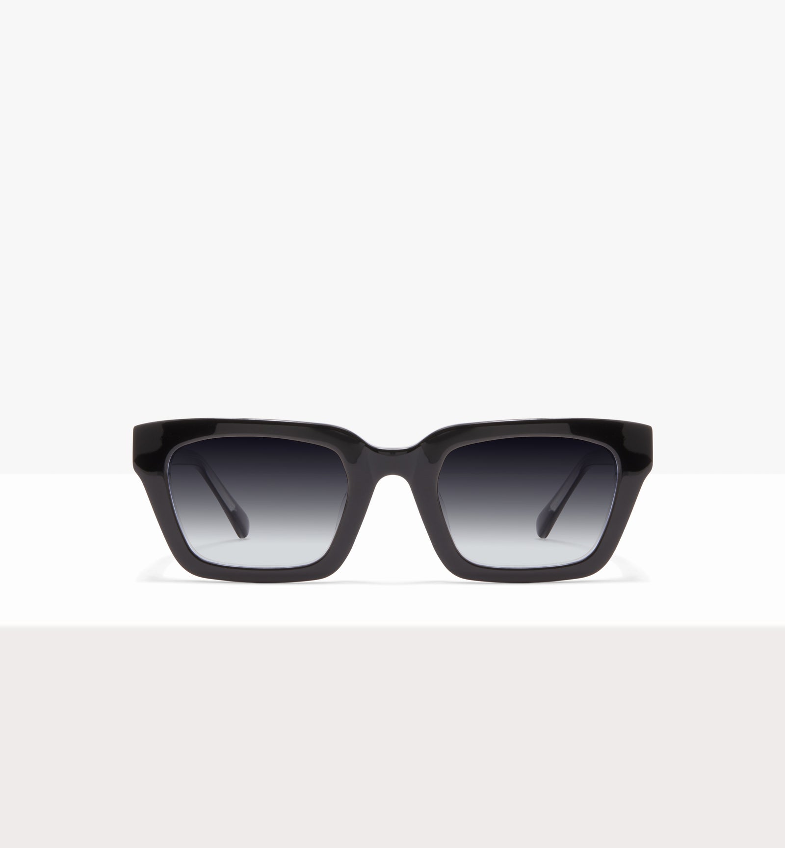 Hadley Black Crystal Glasses - Gradient Grey Lenses - Front