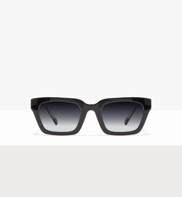 Hadley Black Crystal Sunglasses - Gradient Grey Lenses - Front