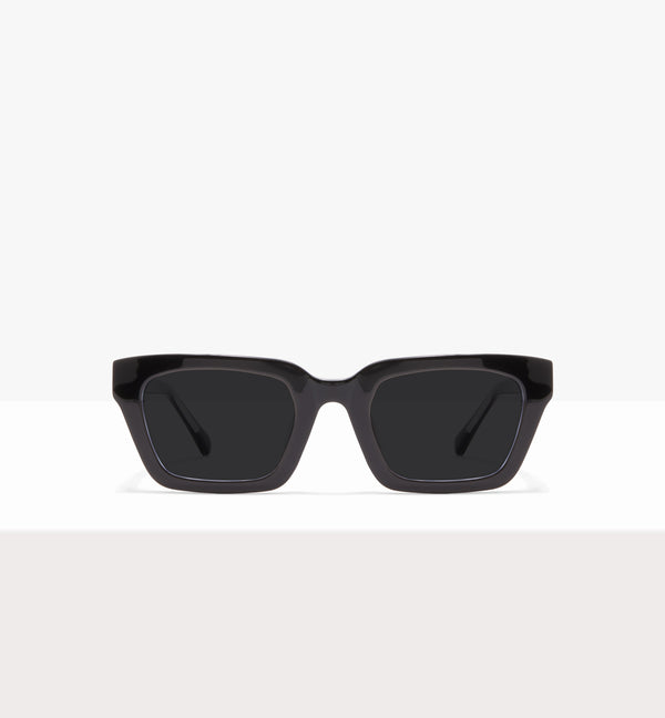 Hadley Black Crystal Glasses - Grey Lenses - Front