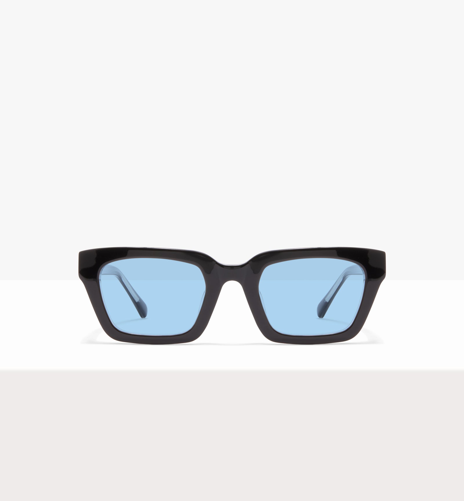 Hadley Black Crystal Sunglasses - Light Blue Lenses - Front