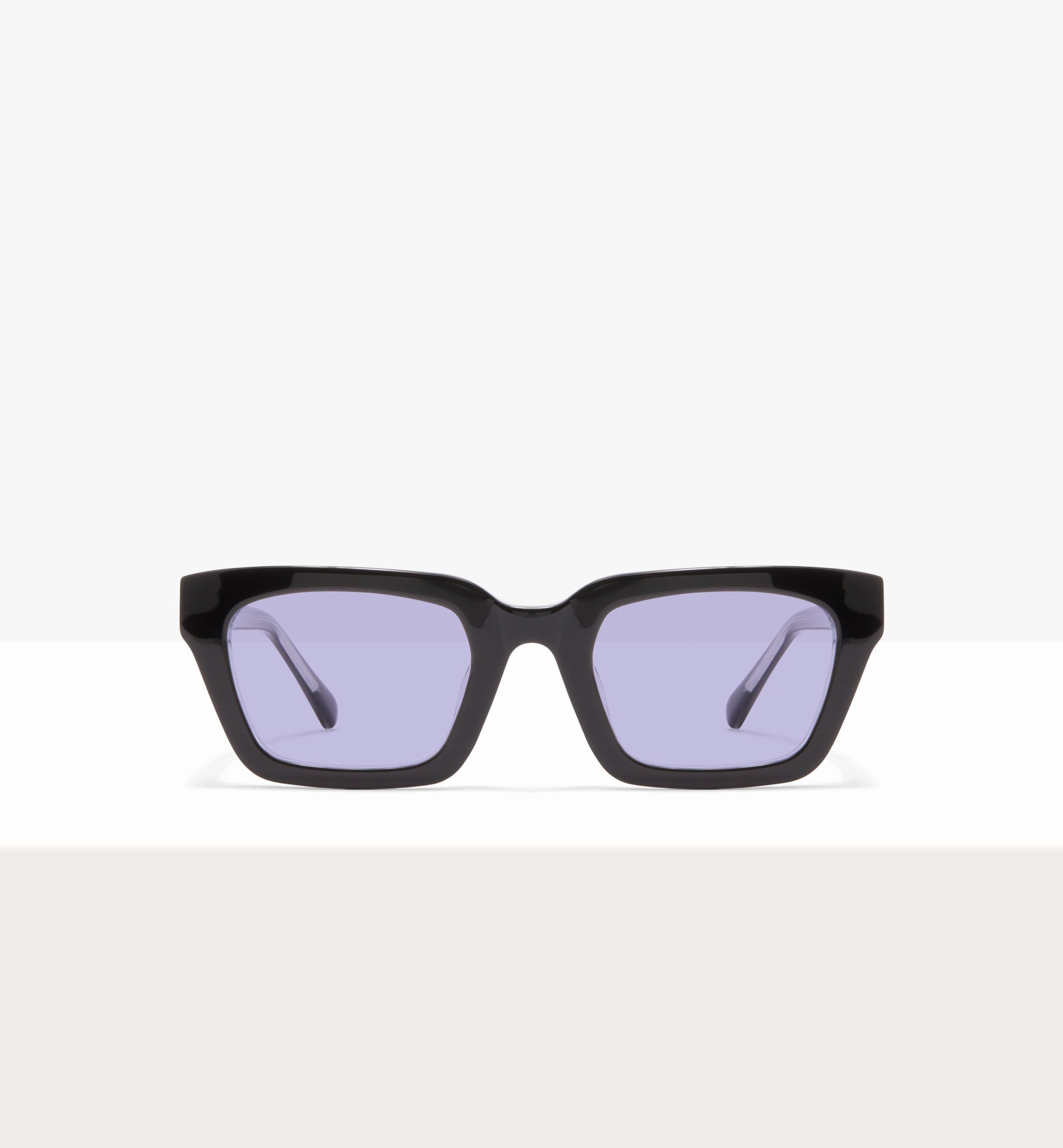 Hadley Black Crystal Sunglasses - Lilac Lenses - Front