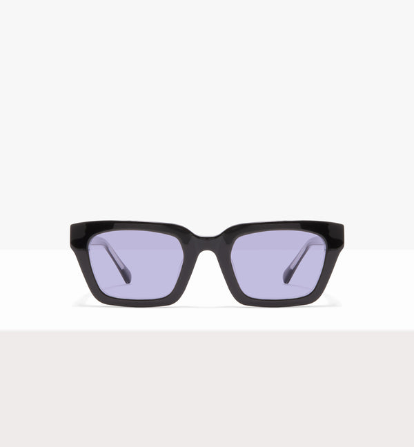 Hadley Black Crystal Sunglasses - Lilac Lenses - Front