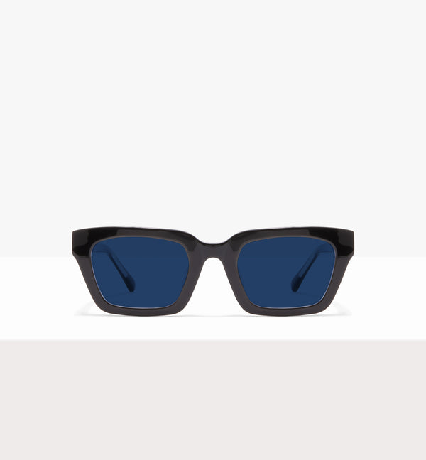 Hadley Black Crystal Sunglasses - Photo Blue Lenses - Front