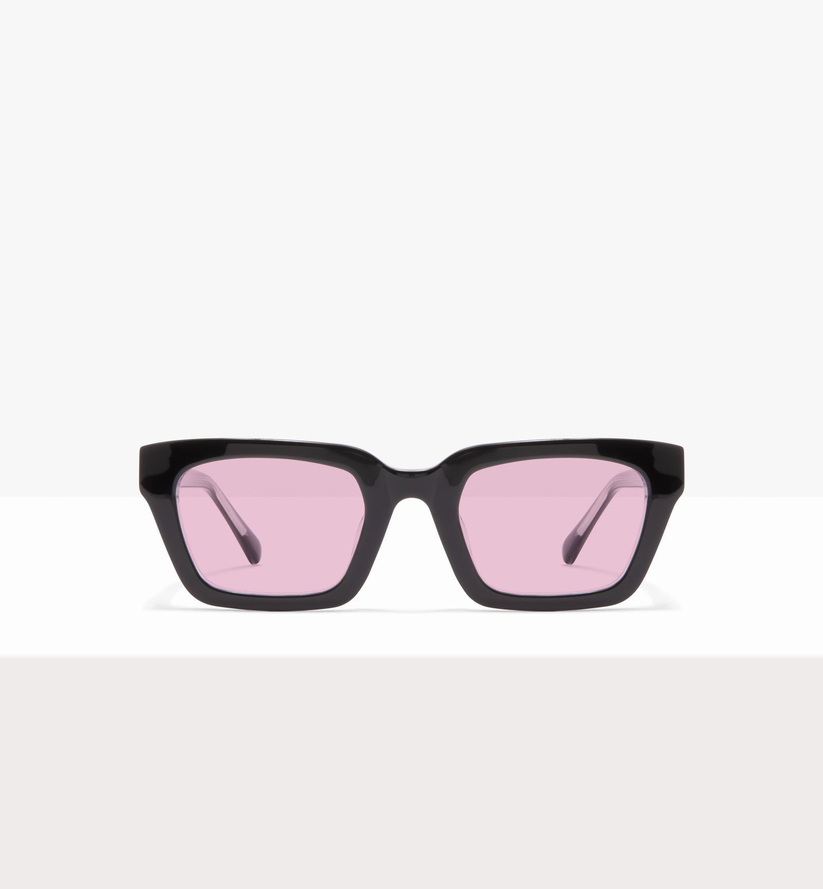 Hadley Black Crystal Glasses - Pink Lenses - Front