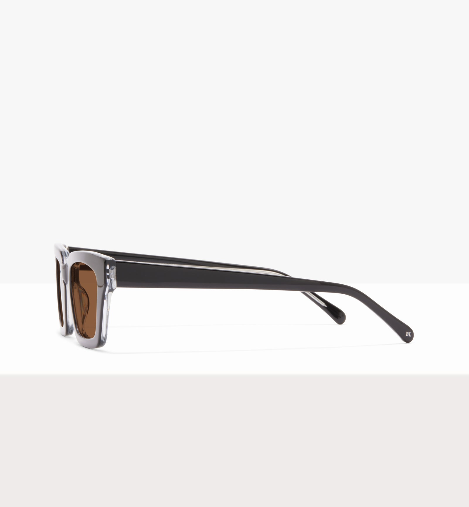 Hadley Black Crystal Glasses - Brown Lenses - Side