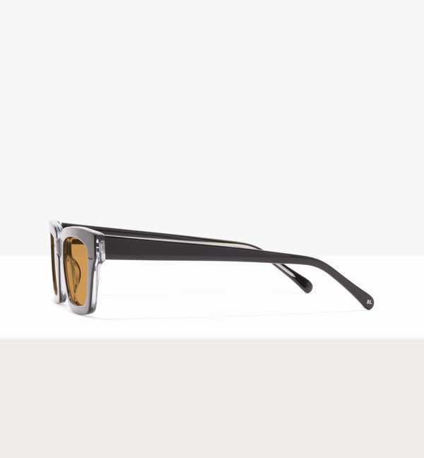 Hadley Black Crystal Sunglasses - Light Brown Lenses - Side