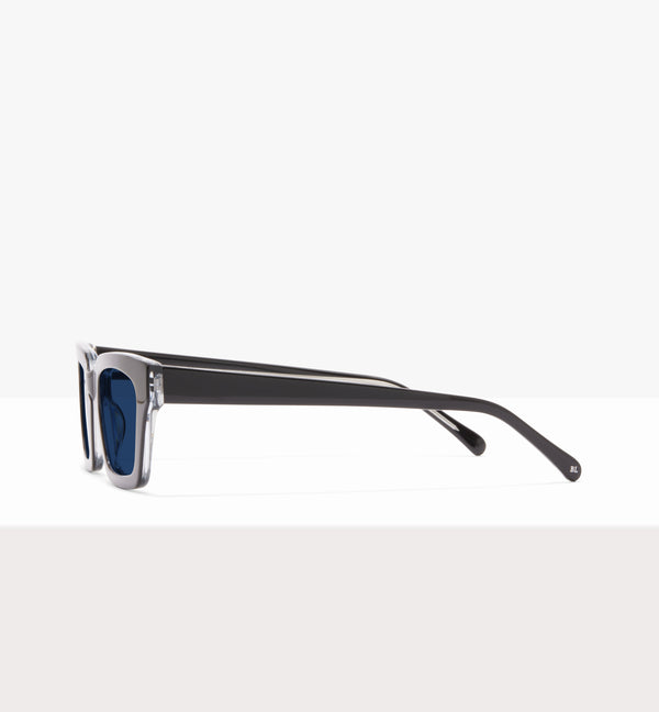 Hadley Black Crystal Glasses - Photo Blue Lenses - Side