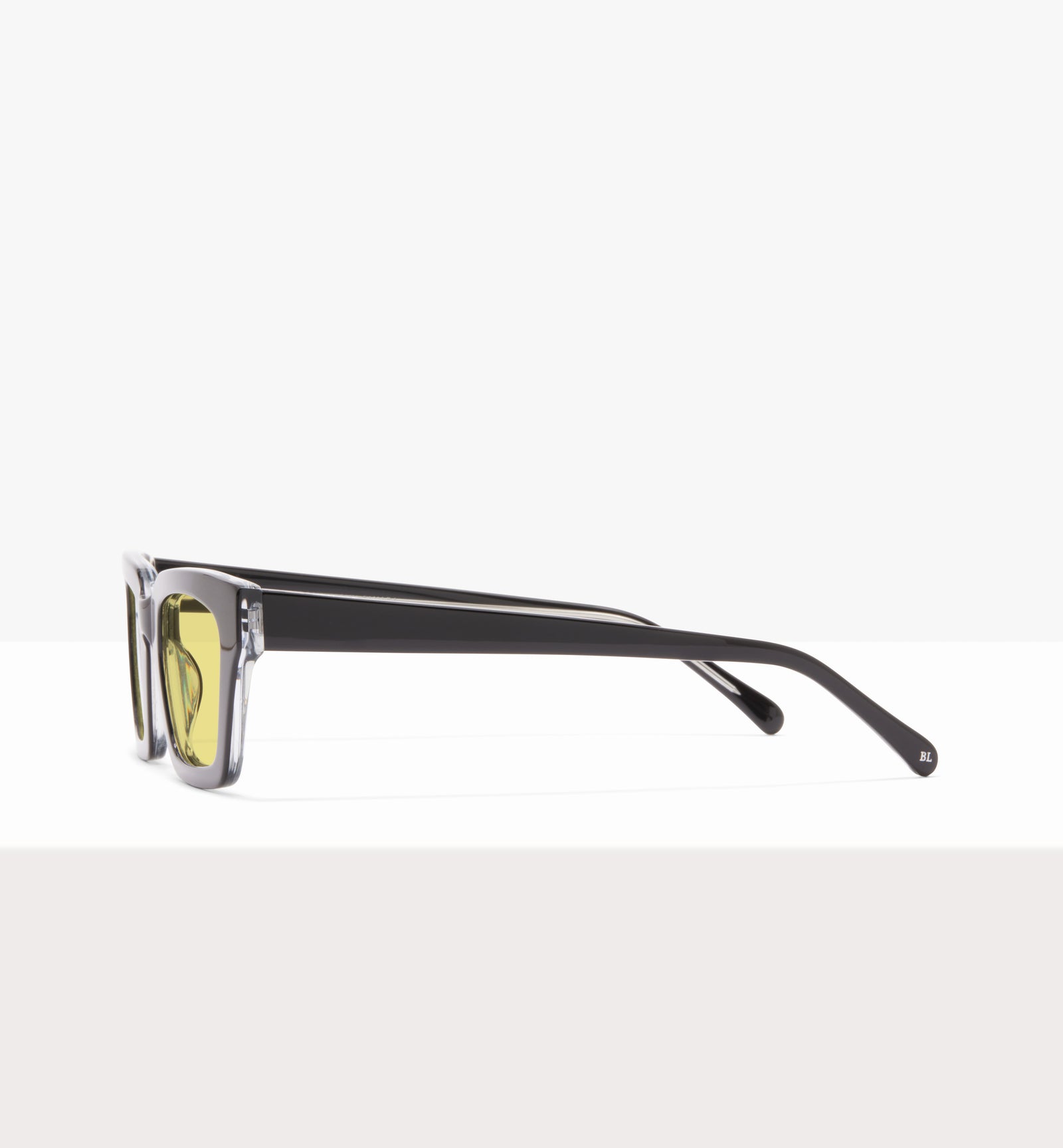 Hadley Black Crystal Glasses - Yellow Lenses - Side
