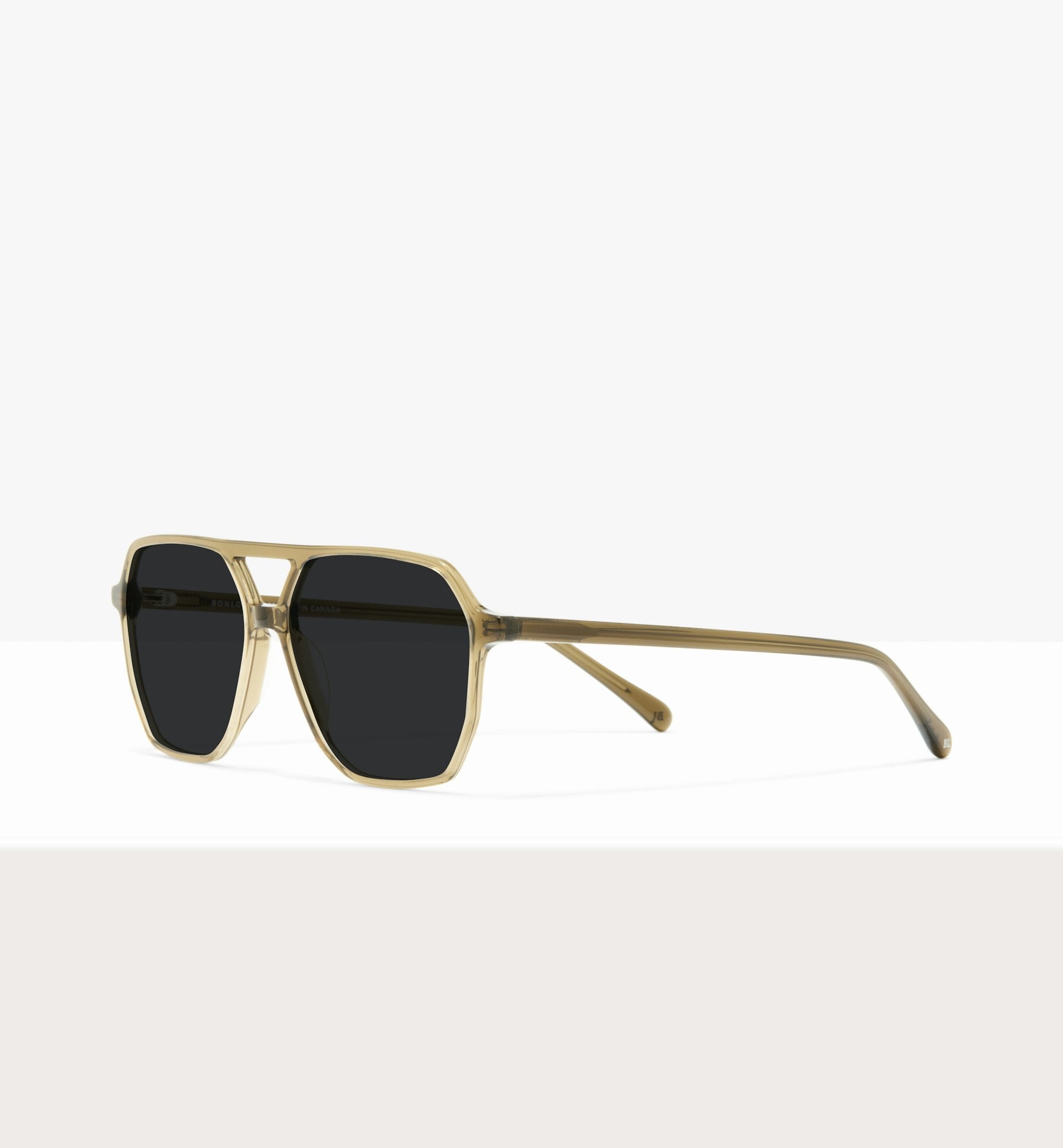 『EYE MAR 47 21 150 GOLD×BLACK』 Raven Clear Khaki - Prescription Sunglasses by BonLook