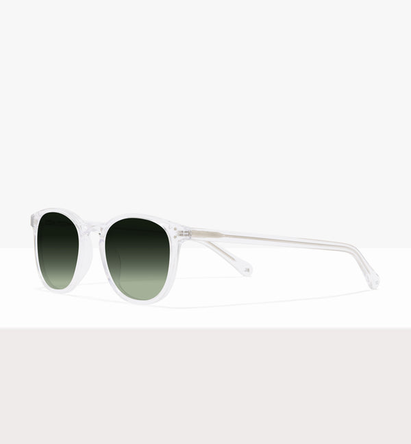 Lunettes « Solemn » en cristal - Verres verts dégradés - Monture inclinée