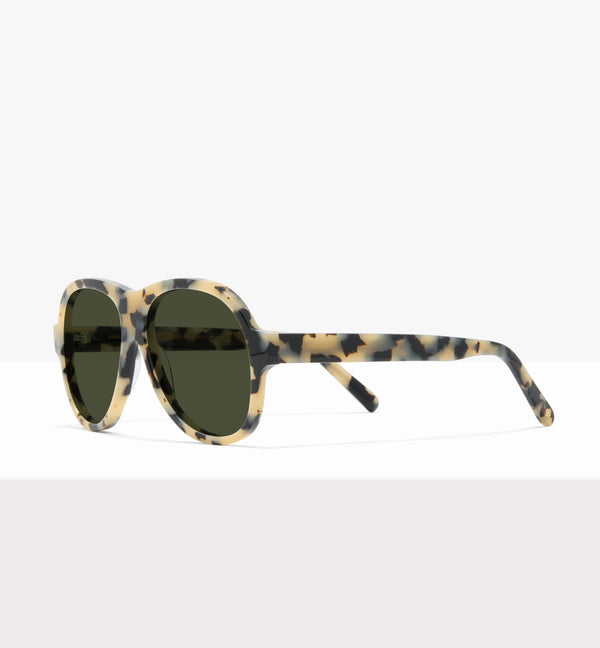 Lunettes de soleil Sonne en papier ciré - Verres verts - Monture inclinée
