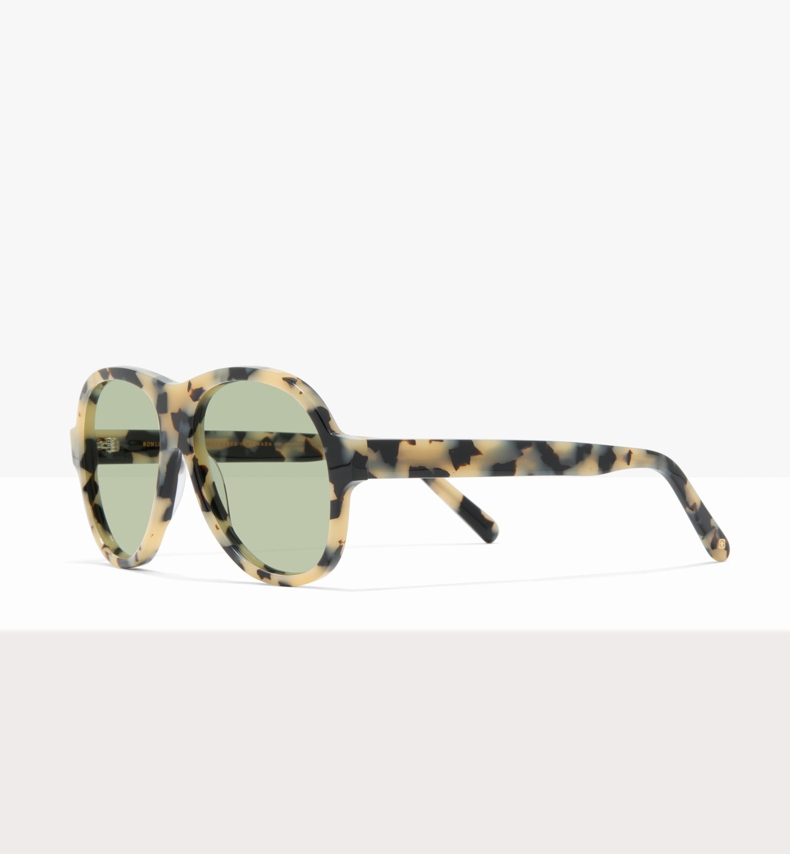 Lunettes de soleil Sonne en papier ciré - Verres vert clair - Monture inclinée