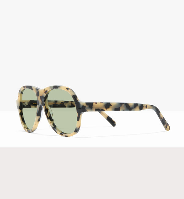 Lunettes de soleil Sonne en papier ciré - Verres vert clair - Monture inclinée