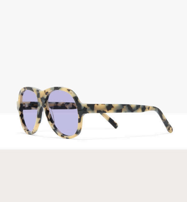 Lunettes de soleil Sonne en papier ciré - Verres lilas - Monture inclinée