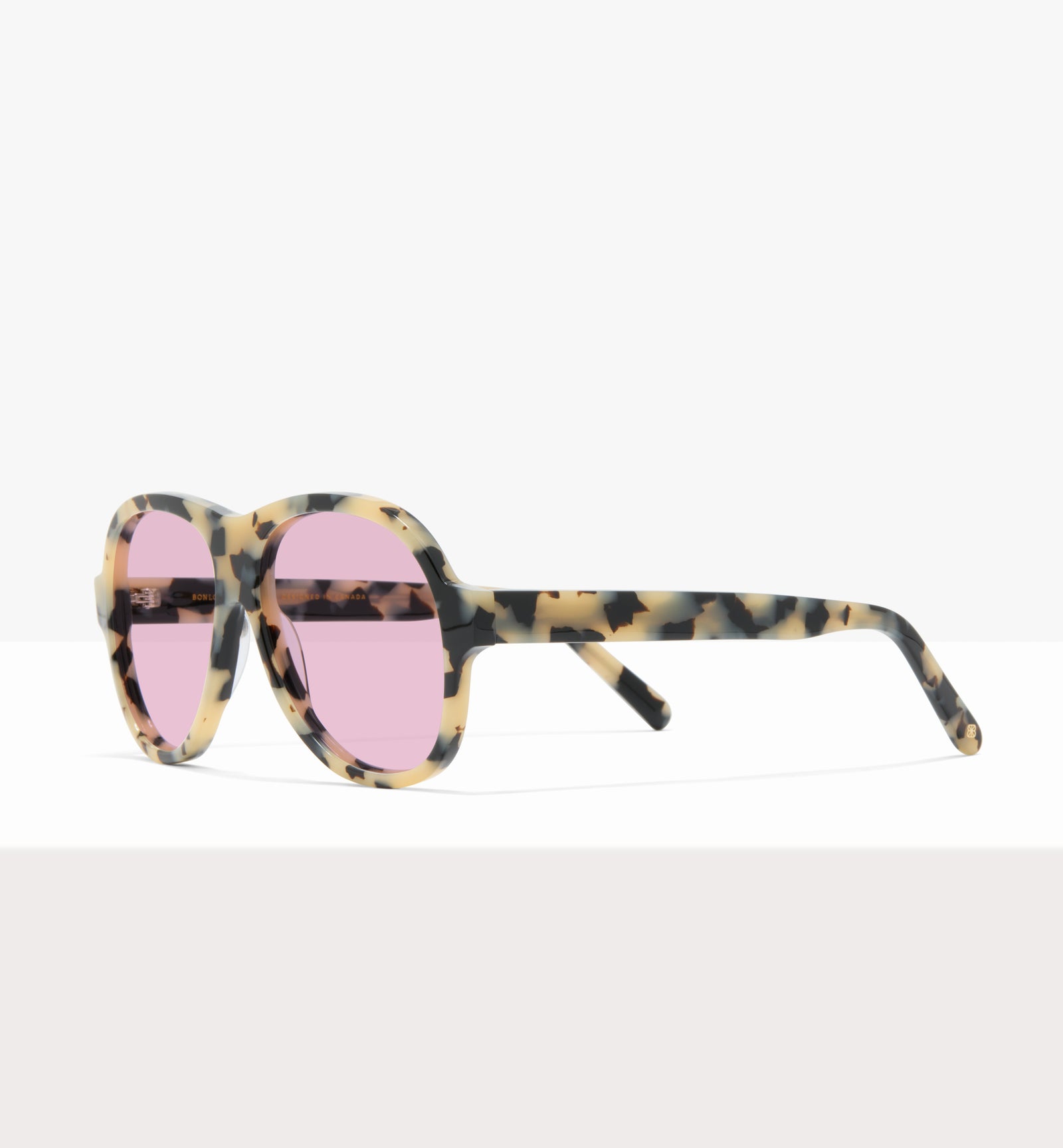 Lunettes de soleil Sonne en papier ciré - Verres roses - Monture inclinée