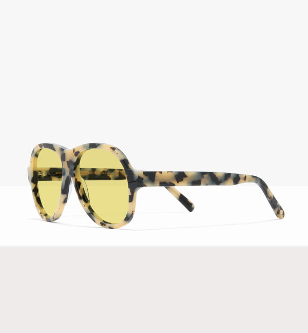 Lunettes de soleil Sonne en papier ciré - Verres jaunes - Monture inclinée