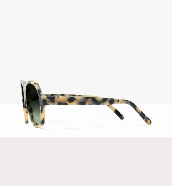 Lunettes de soleil Sonne en papier ciré - Verres verts dégradés - Profil latéral