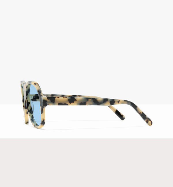 Lunettes de soleil Sonne en papier ciré - Verres bleu clair - Profil latéral