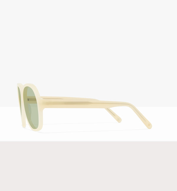 Lunettes de soleil Sonne Wax Tort - Verres vert clair - Profil latéral